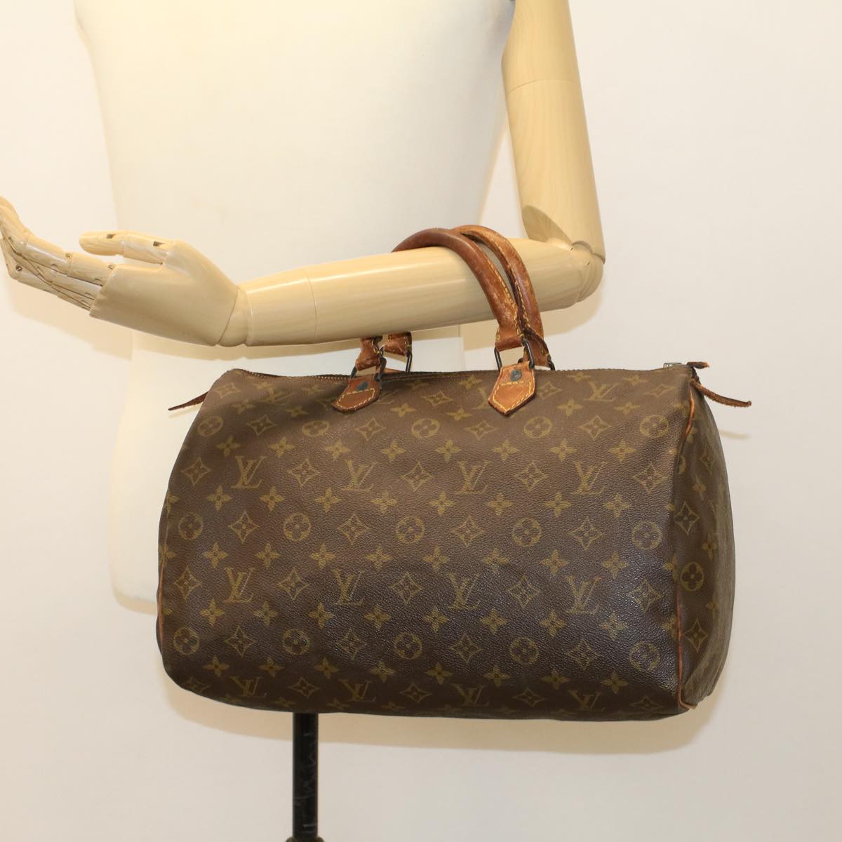 LOUIS VUITTON Monogram Speedy 35 Hand Bag Vintage M41524 LV Auth ar9589