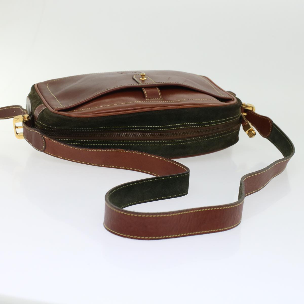 LOEWE Shoulder Bag Suede Leather Brown Auth ar9668B