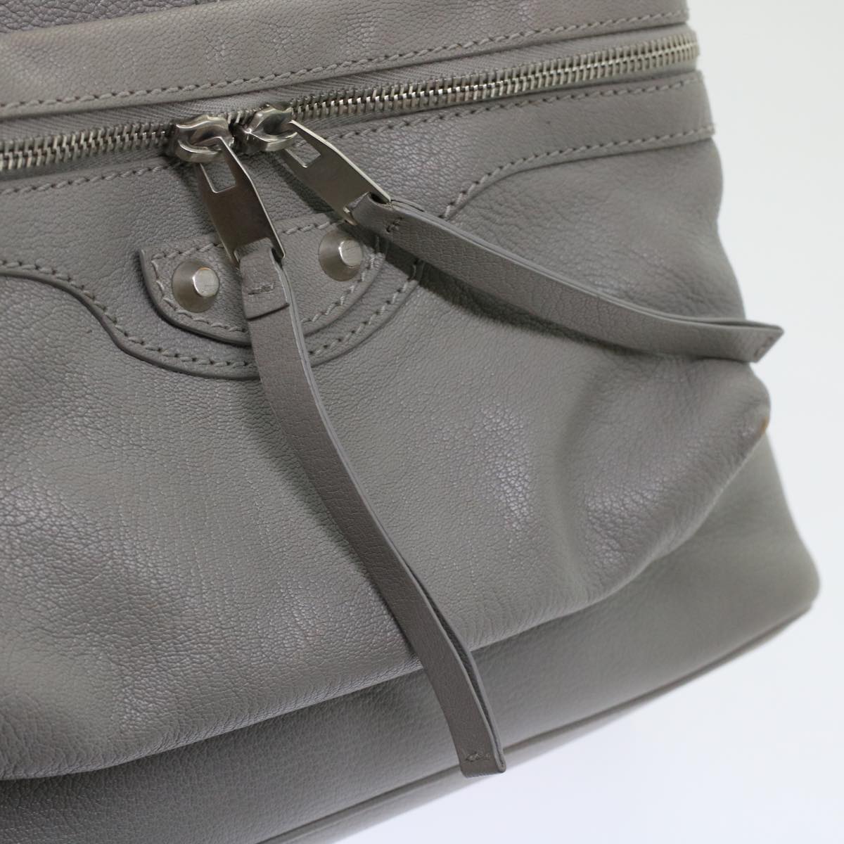 BALENCIAGA Classic City Backpack Leather Gray Auth ar9672B