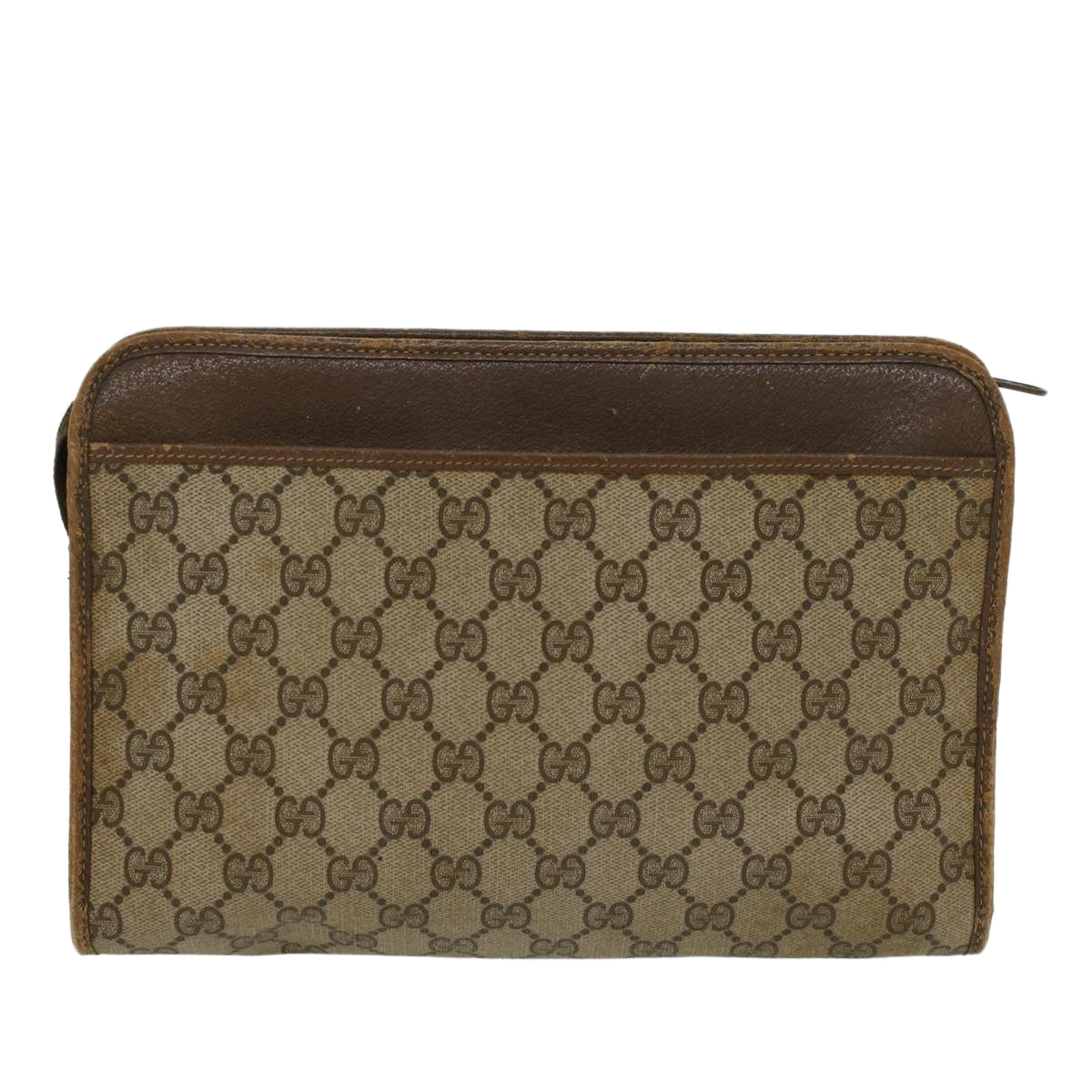 GUCCI GG Canvas Clutch Bag PVC Leather Beige 97.01.037 Auth ar9696B - 0