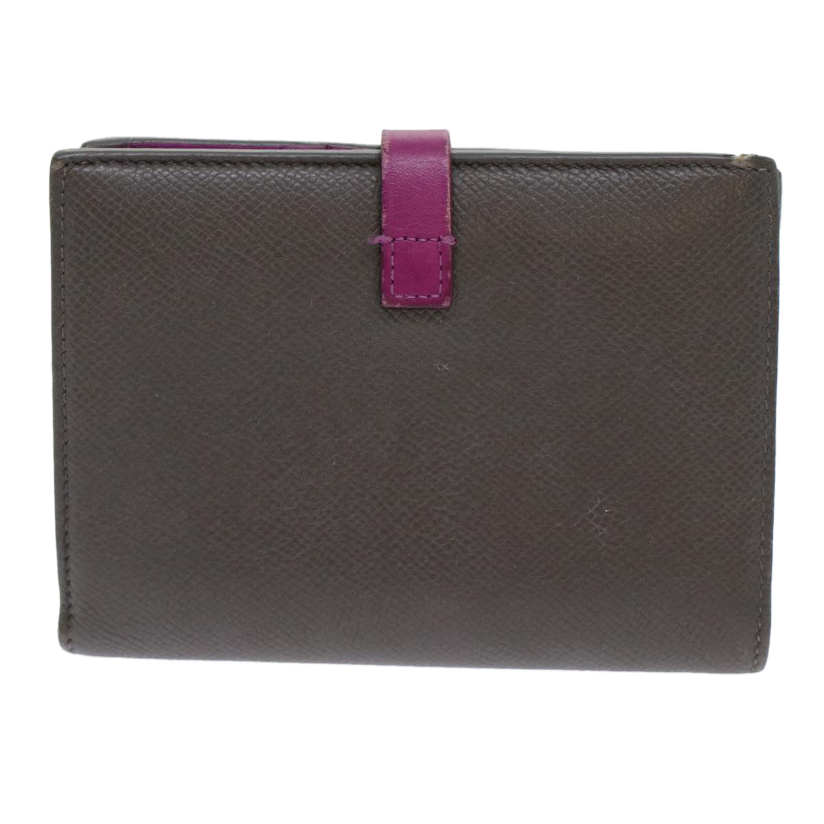 CELINE Wallet Leather Gray Auth ar9714B - 0