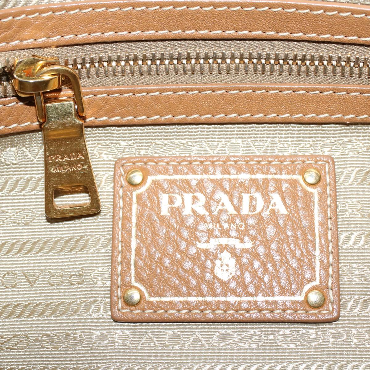 PRADA Tote Bag Leather Brown Auth ar9748