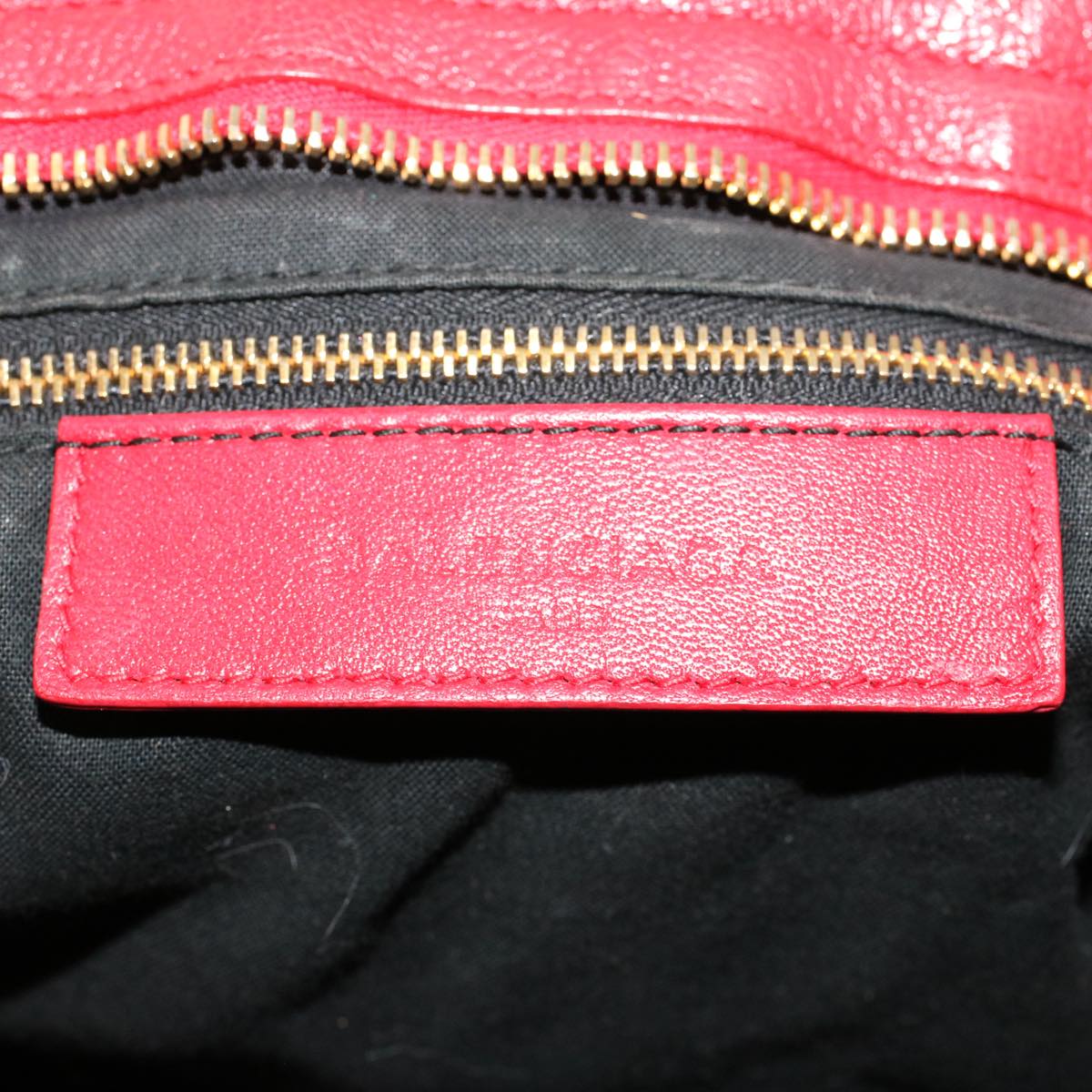 BALENCIAGA The City Hand Bag Leather 2way Red 390154 Auth ar9761