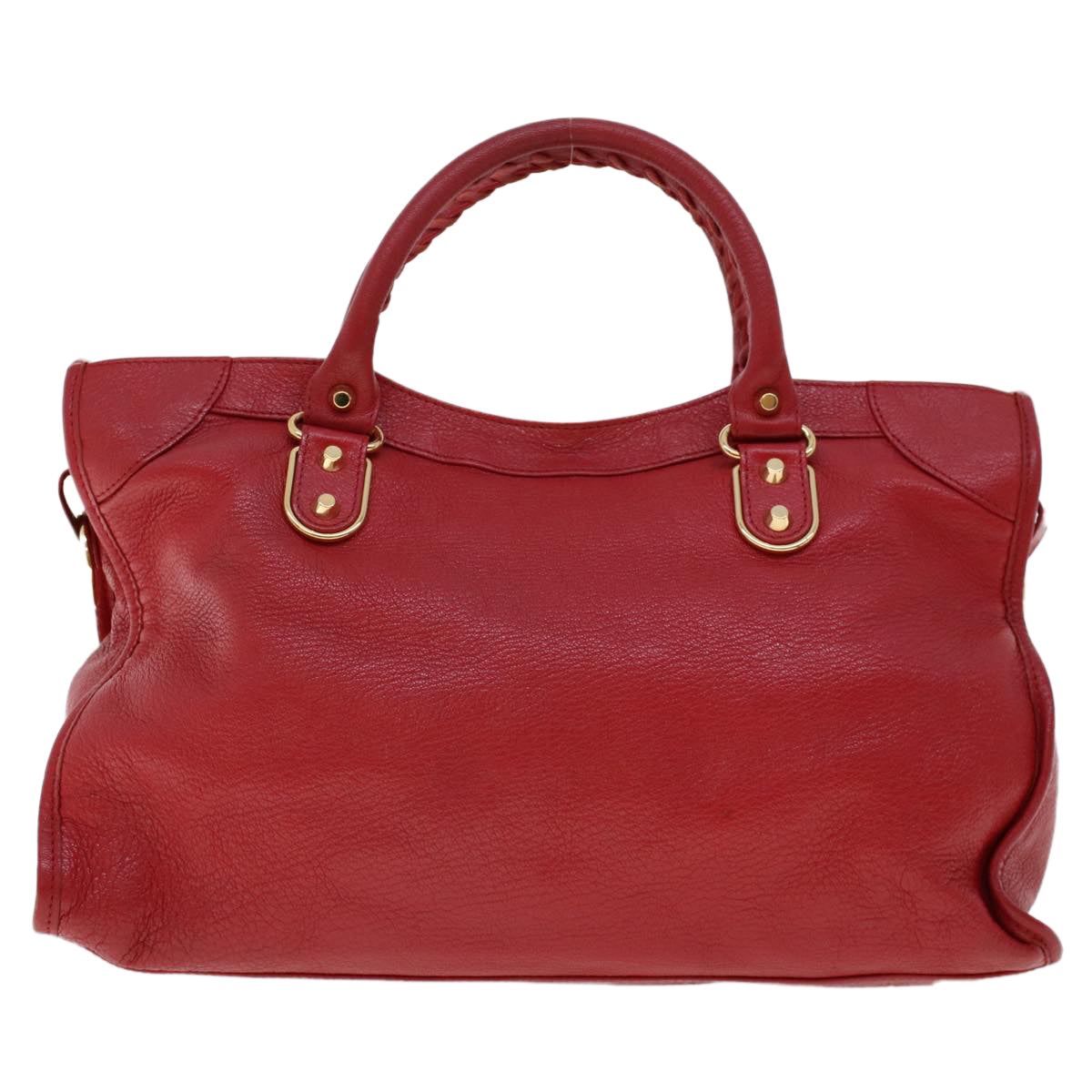 BALENCIAGA The City Hand Bag Leather 2way Red 390154 Auth ar9761