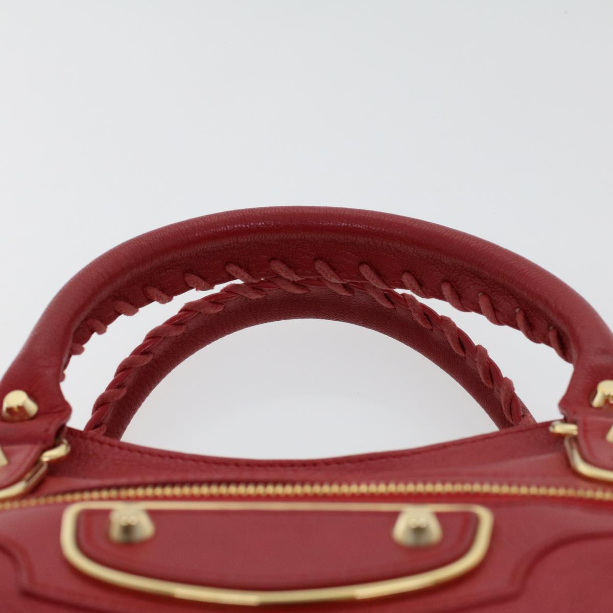 BALENCIAGA The City Hand Bag Leather 2way Red 390154 Auth ar9761