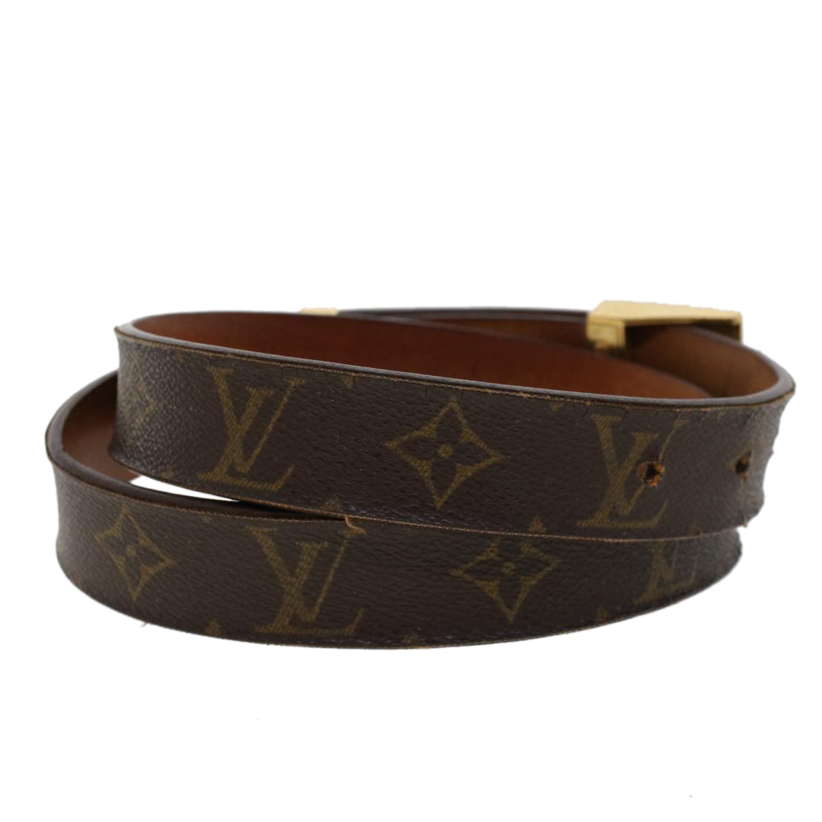 LOUIS VUITTON Monogram Ceinture Carre Belt 37.4"" M6801 LV Auth ar9772