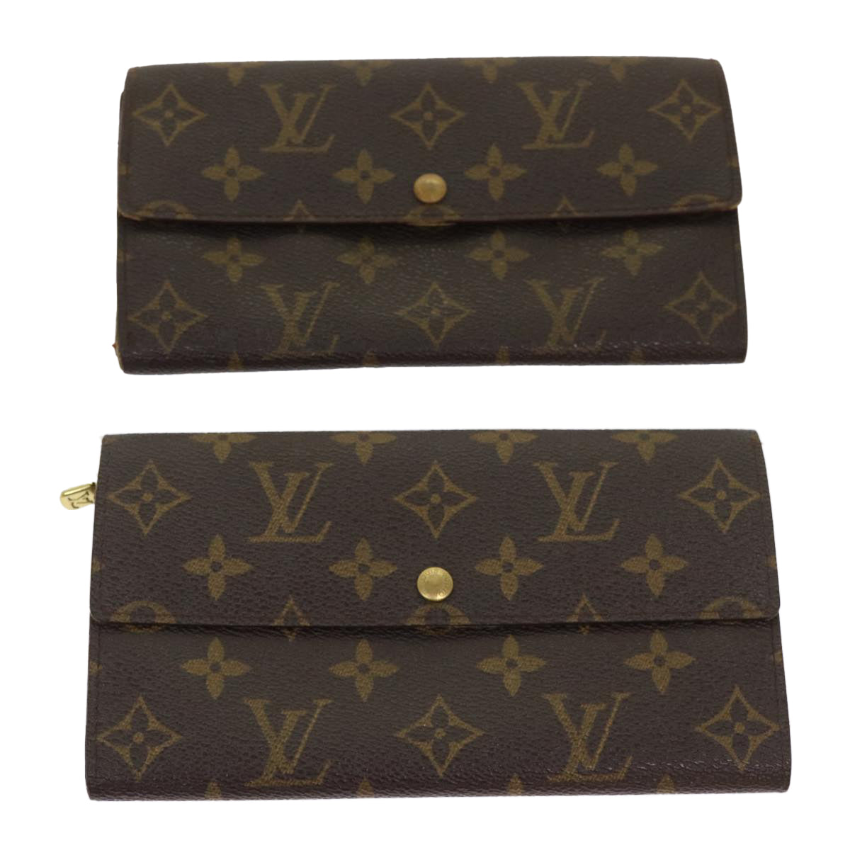 LOUIS VUITTON Monogram Long Wallet 2Set LV Auth ar9773