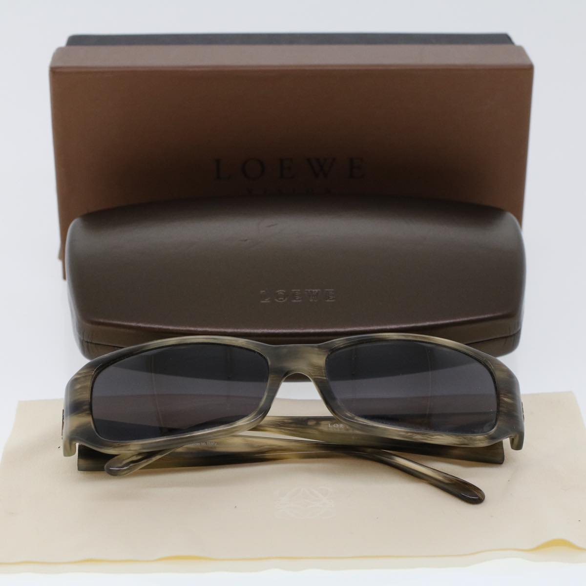 LOEWE Sunglasses Plastic Gray Khaki Auth ar9775