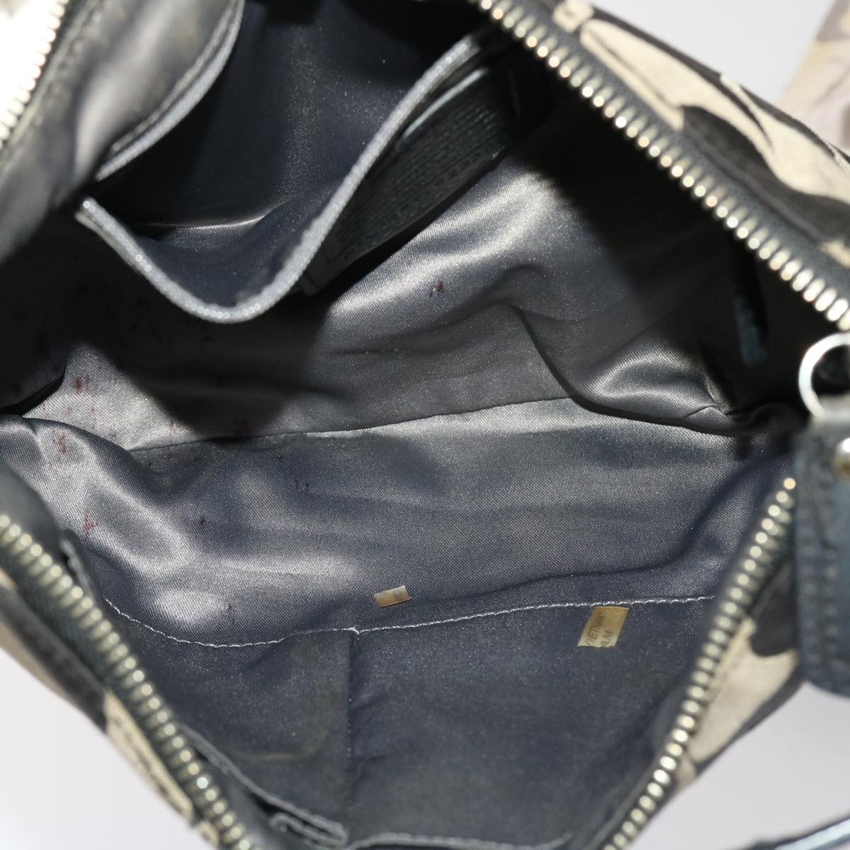 Coach Signature Shoulder Bag Canvas Leather 3Set Beige Black white Auth ar9783