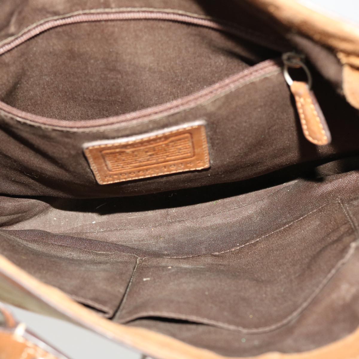 Coach Signature Shoulder Bag Canvas Leather 3Set Beige Brown Auth ar9786