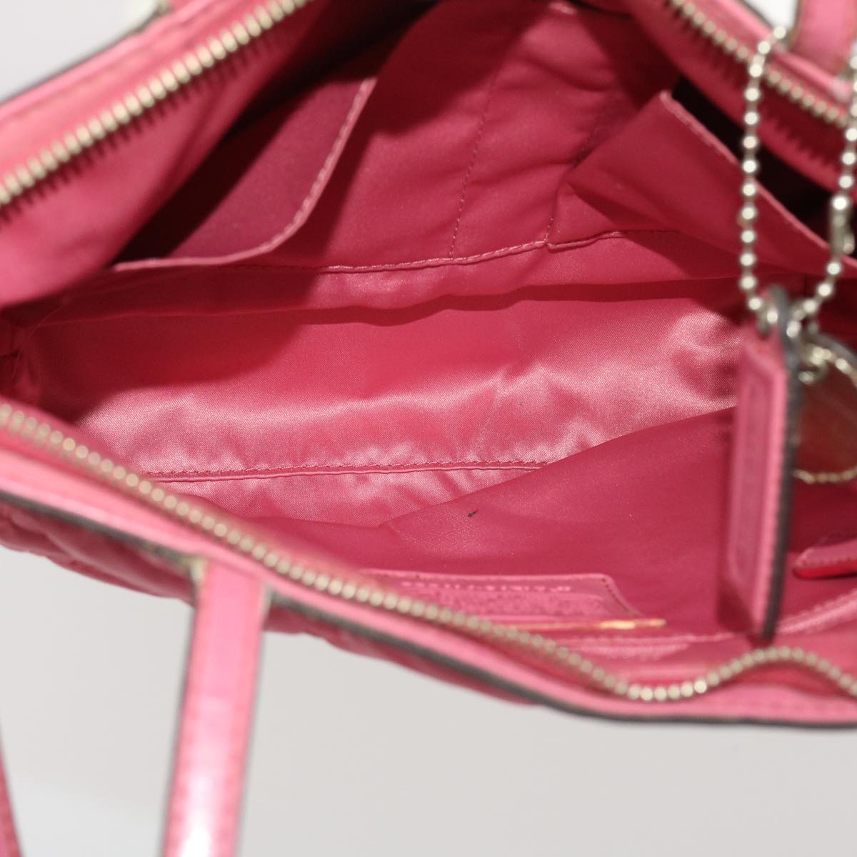 Coach Signature Shoulder Bag Nylon Leather 3Set White Pink Auth ar9788