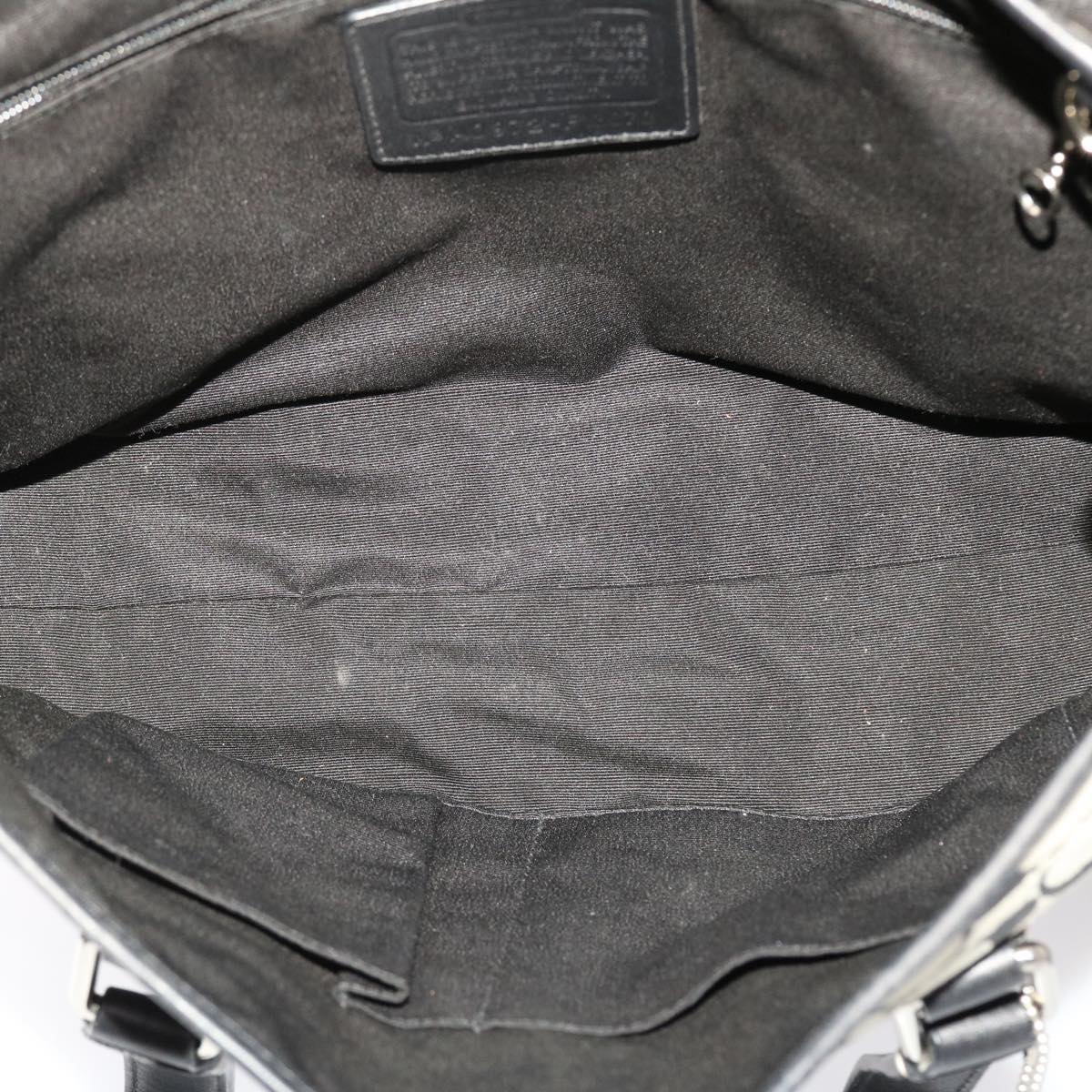 Coach Signature Shoulder Bag Canvas Leather 3Set Black Beige Auth ar9789