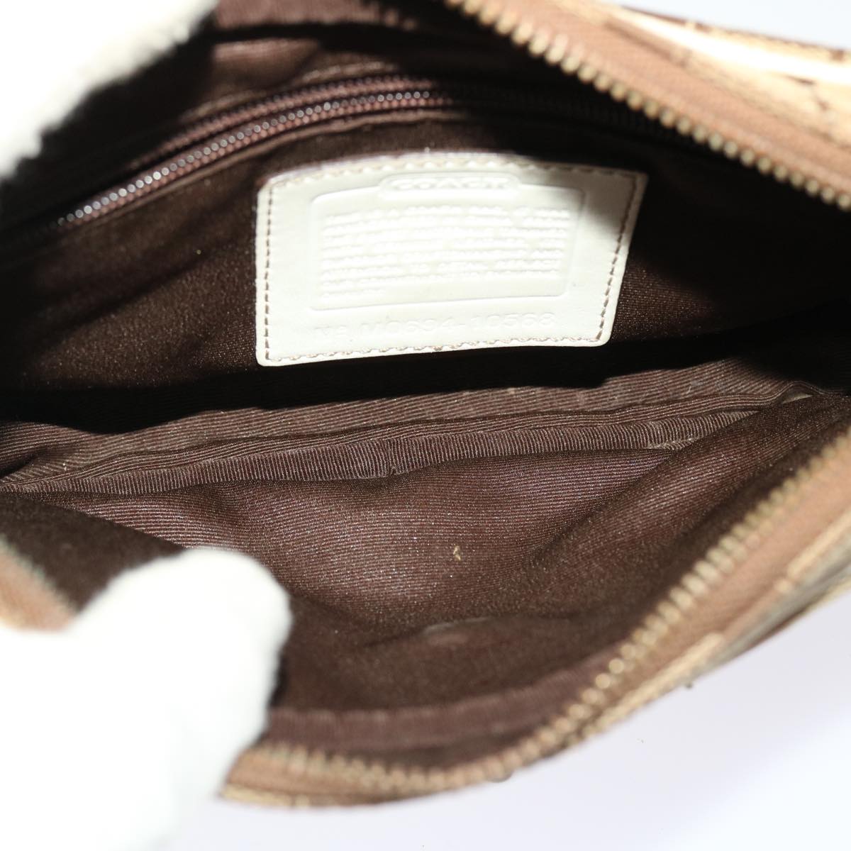 Coach Signature Shoulder Bag Canvas Leather 3Set Beige Auth ar9790