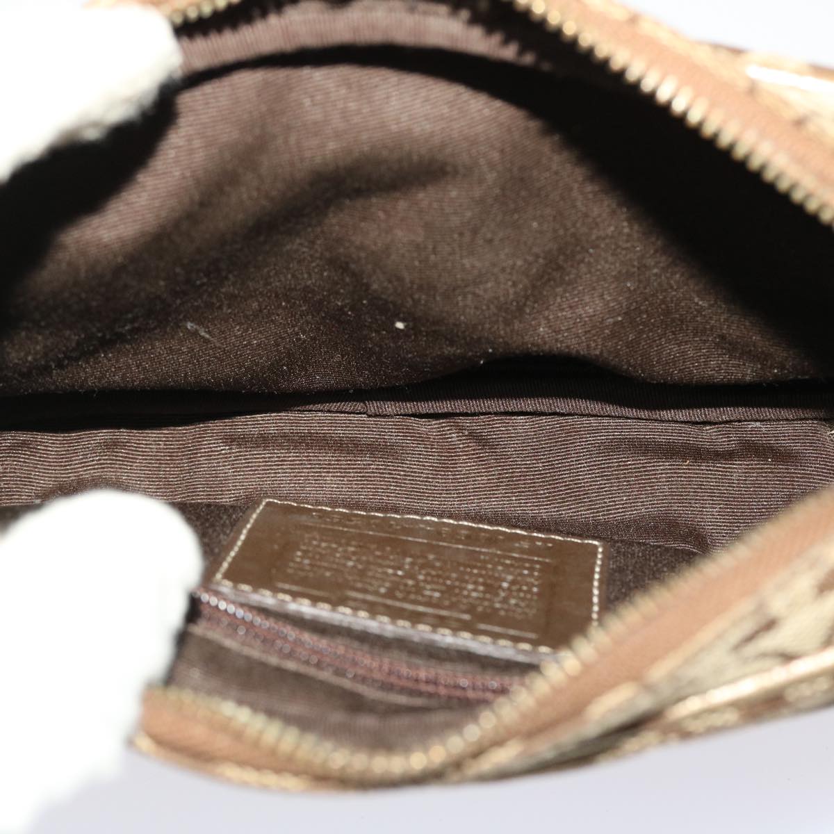 Coach Signature Shoulder Bag Canvas Leather 3Set Beige Auth ar9790