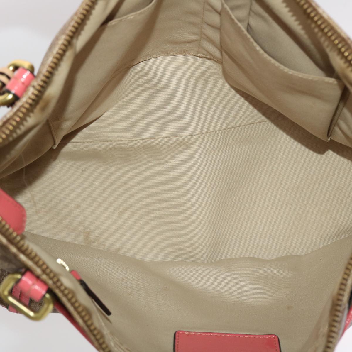 Coach Signature Shoulder Bag Leather 3Set White Brown Auth ar9797