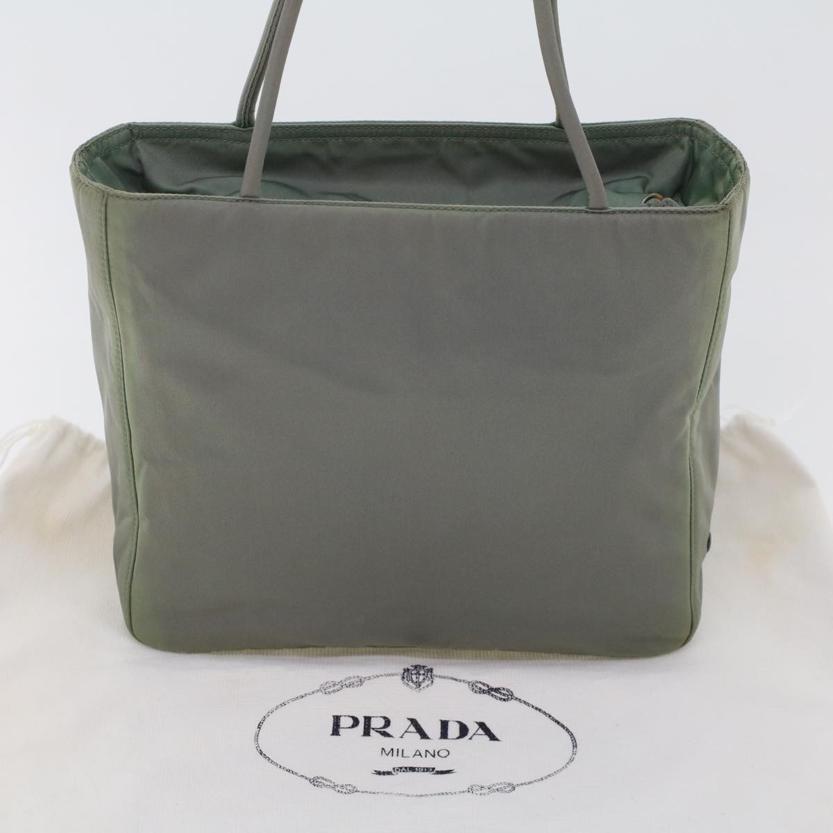 PRADA Hand Bag Nylon Gray Auth ar9823