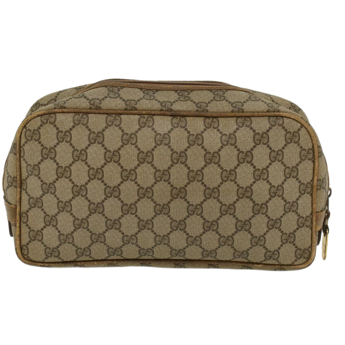 GUCCI GG Canvas Clutch Bag PVC Leather Beige Auth ar9845 - 0