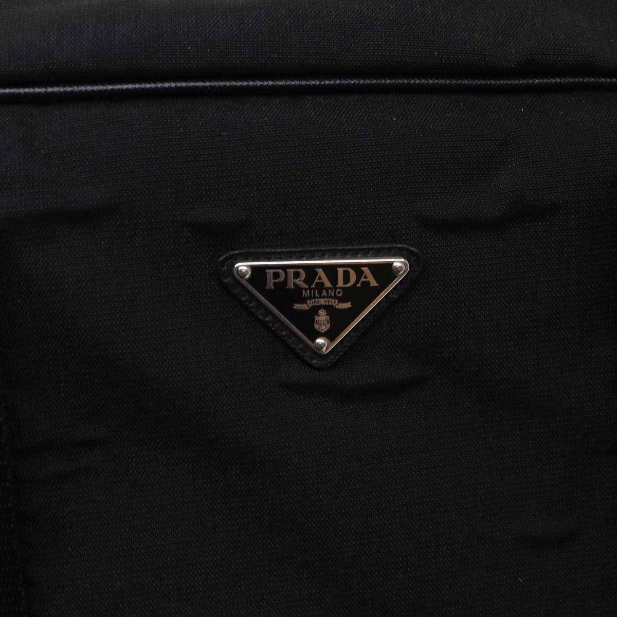 PRADA Boston Bag Canvas 2way Black Auth ar9849