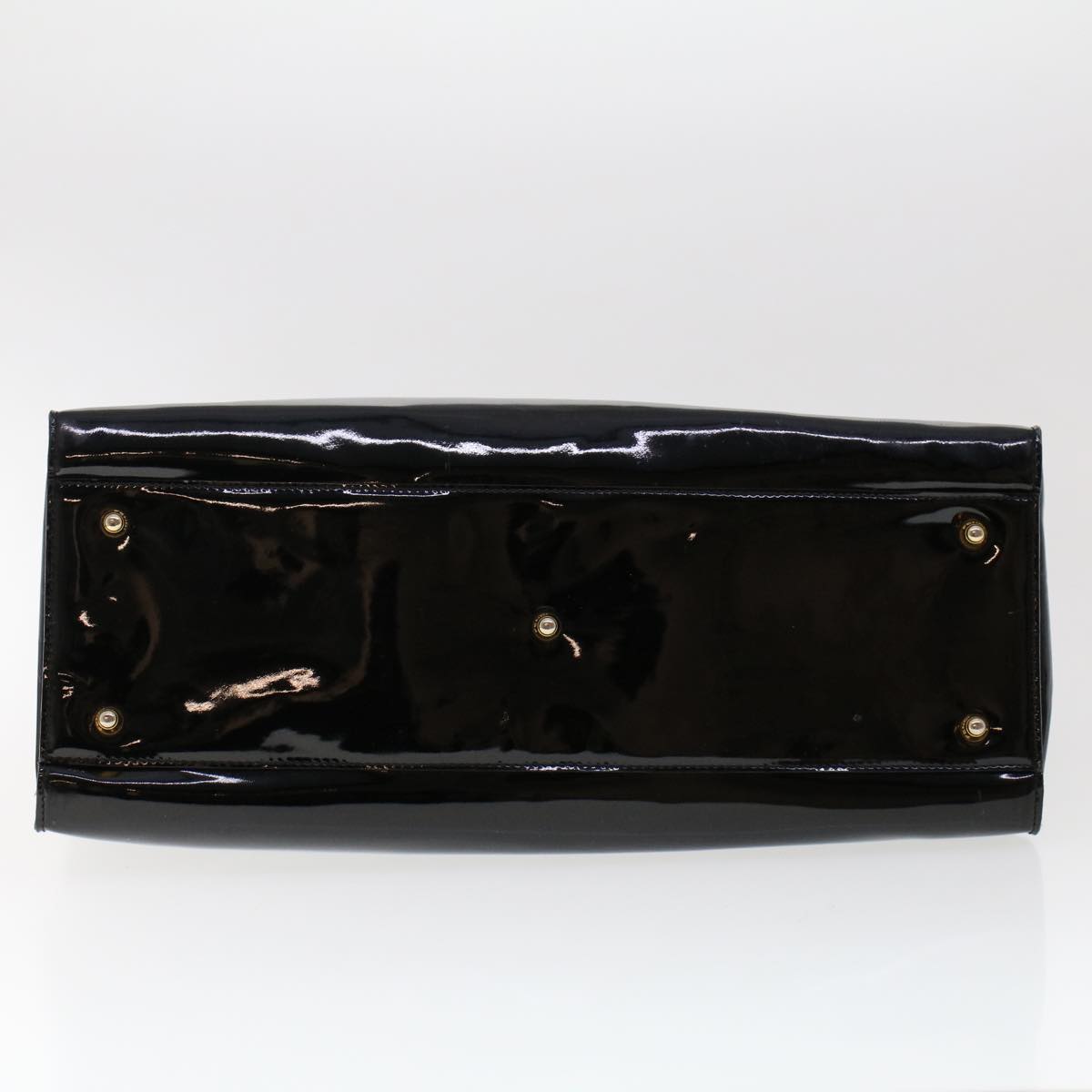 FENDI Shoulder Bag Patent leather Black Auth ar9850