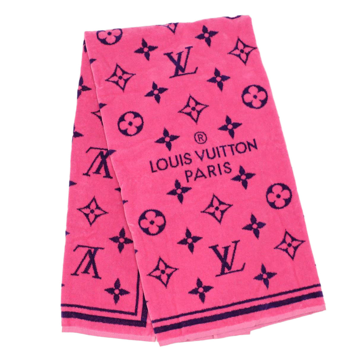 LOUIS VUITTON Monogram Beach Doradoban Towel Pink Purple M78644 LV Auth ar9853