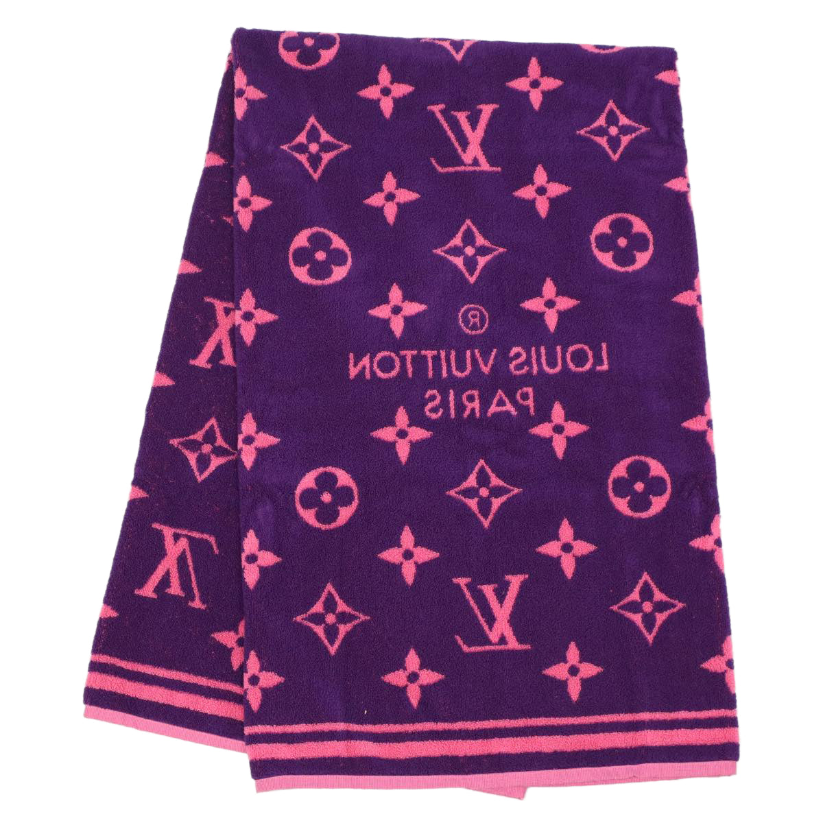 LOUIS VUITTON Monogram Beach Doradoban Towel Pink Purple M78644 LV Auth ar9853