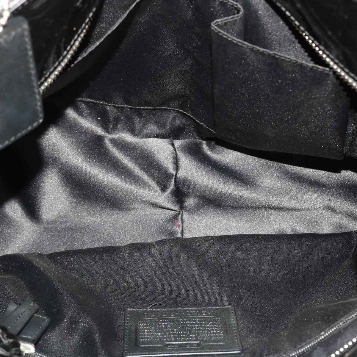 Coach Signature Shoulder Bag Nylon Enamel 3Set Brown Black Auth ar9857