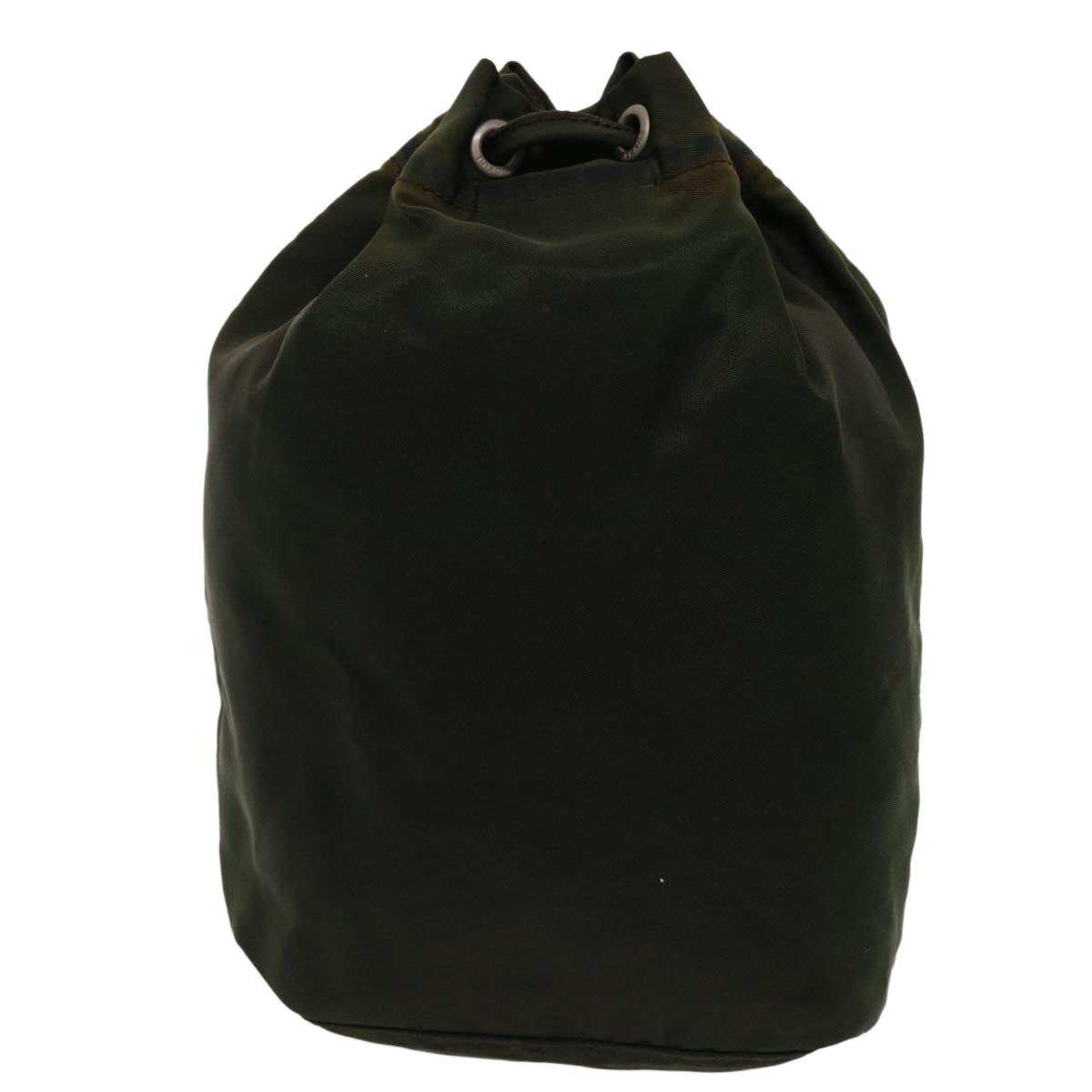 PRADA Drawstring Bag Pouch Nylon Khaki Auth ar9867B - 0