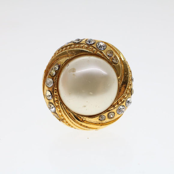 CHANEL Earring Gold Tone CC Auth ar9890B