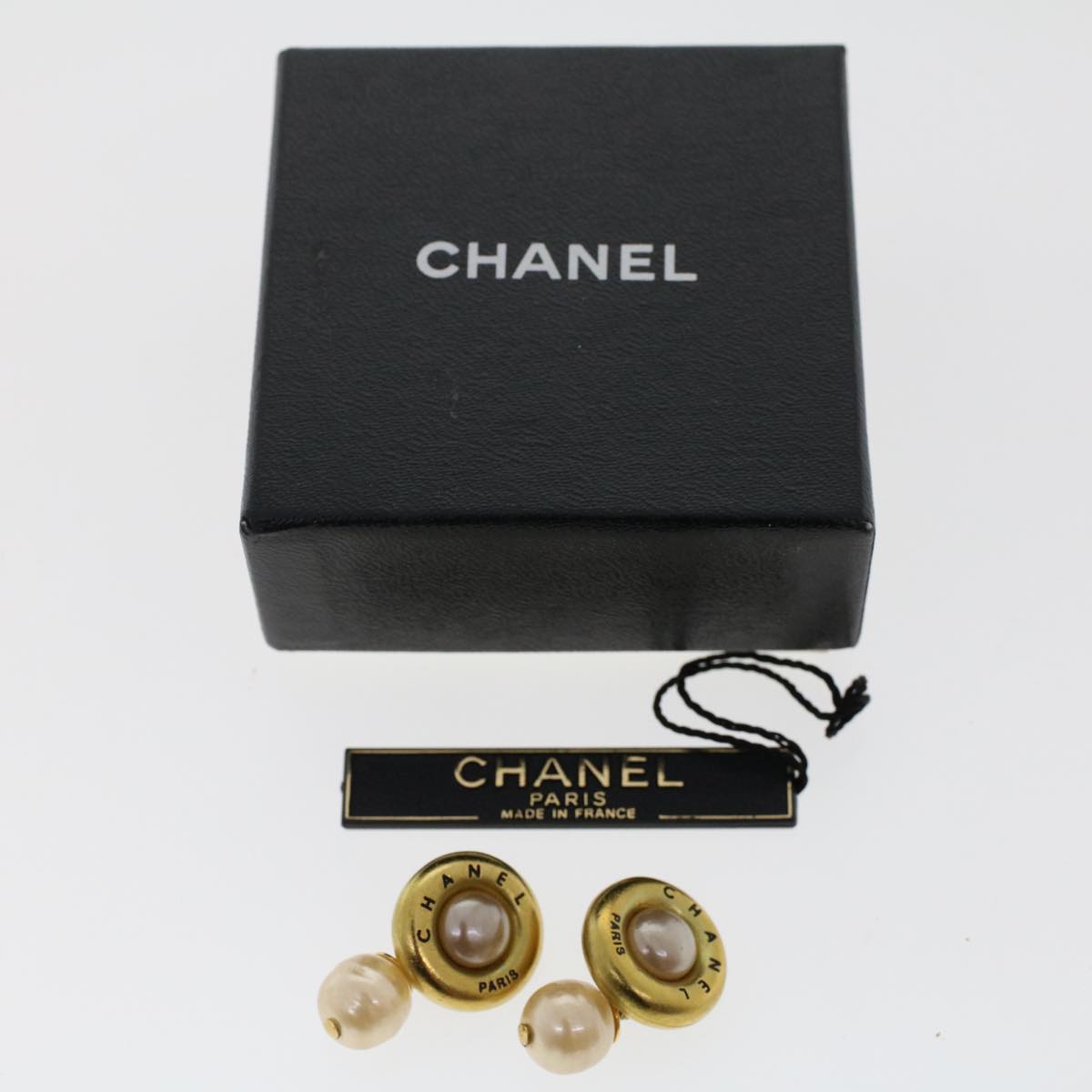 CHANEL Earring Gold Tone CC Auth ar9893B