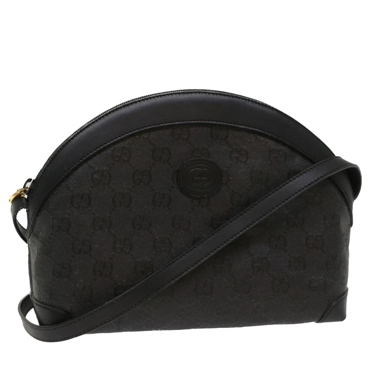 GUCCI GG Canvas Shoulder Bag Coated Canvas Black 007•115•0083 Auth ar9924