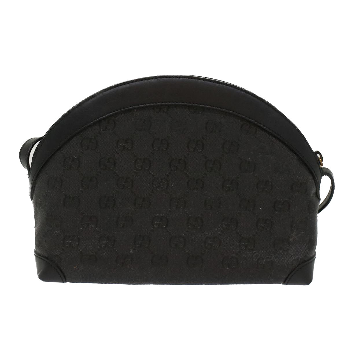 GUCCI GG Canvas Shoulder Bag Coated Canvas Black 007•115•0083 Auth ar9924