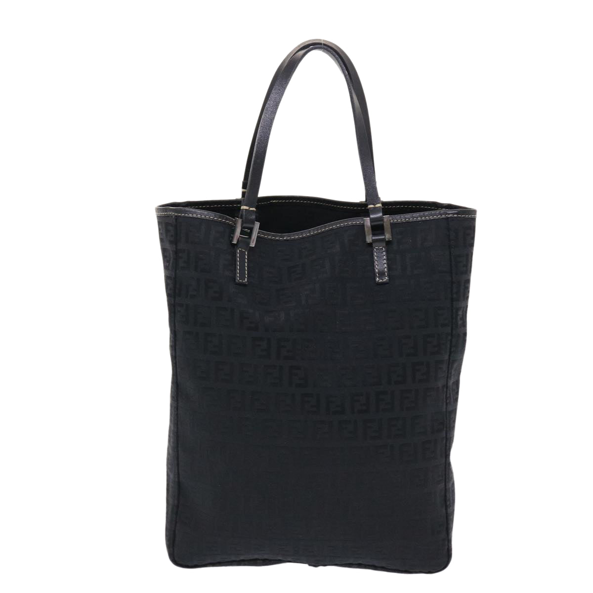 FENDI Zucchino Canvas Tote Bag Black Auth ar9954 - 0