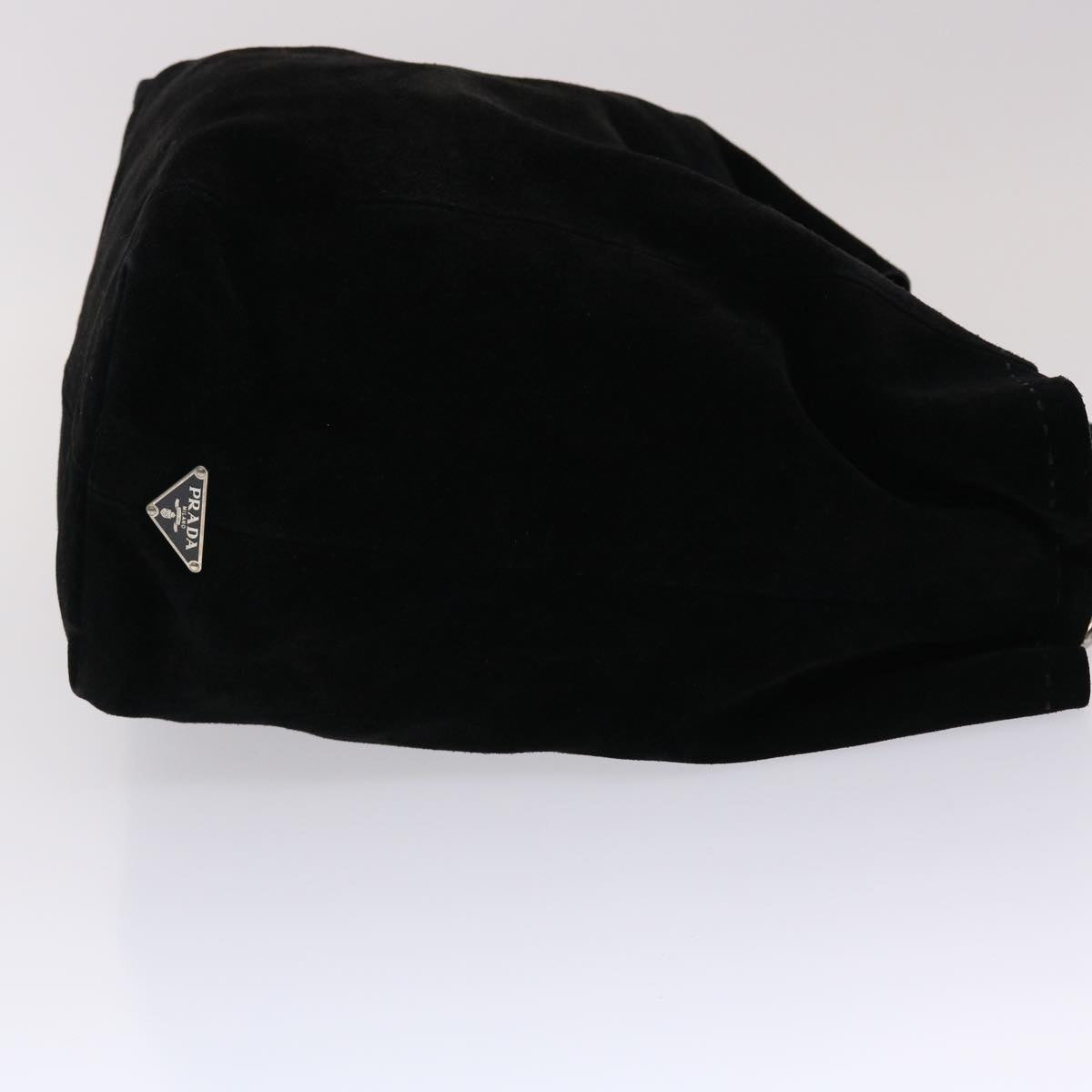 PRADA Shoulder Bag Suede Black Auth ar9955