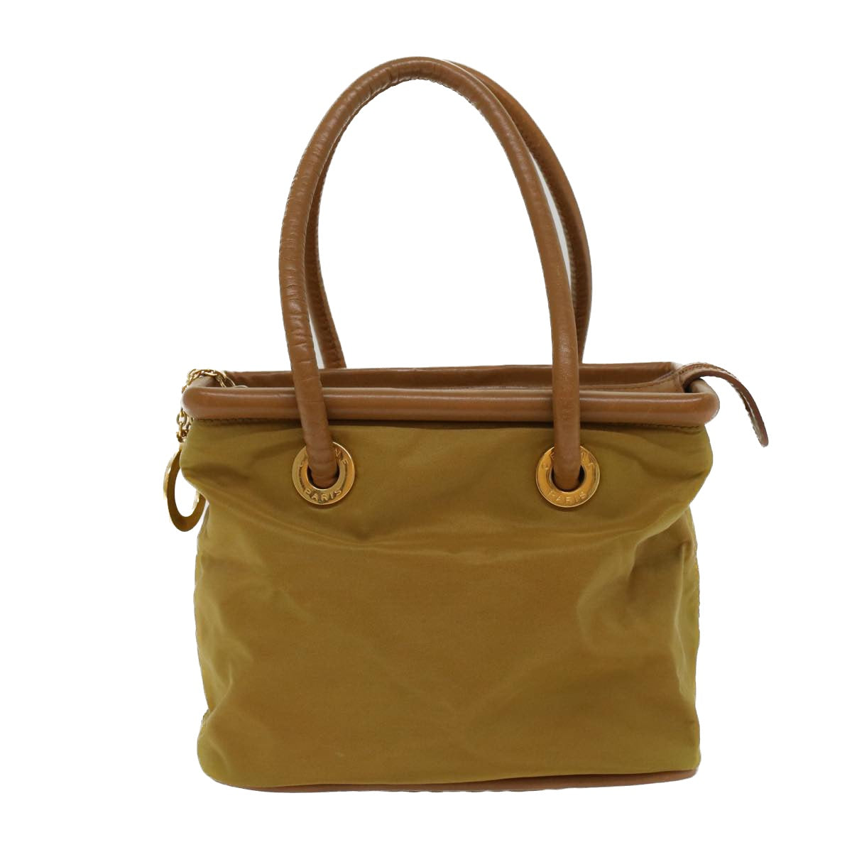 CELINE Hand Bag Nylon Khaki Auth ar9963 - 0
