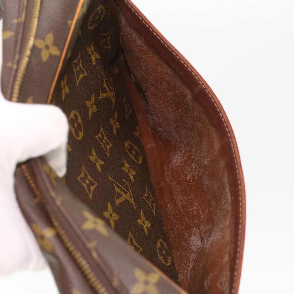 LOUIS VUITTON Monogram Compiegne 28 Clutch Bag M51845 LV Auth B092