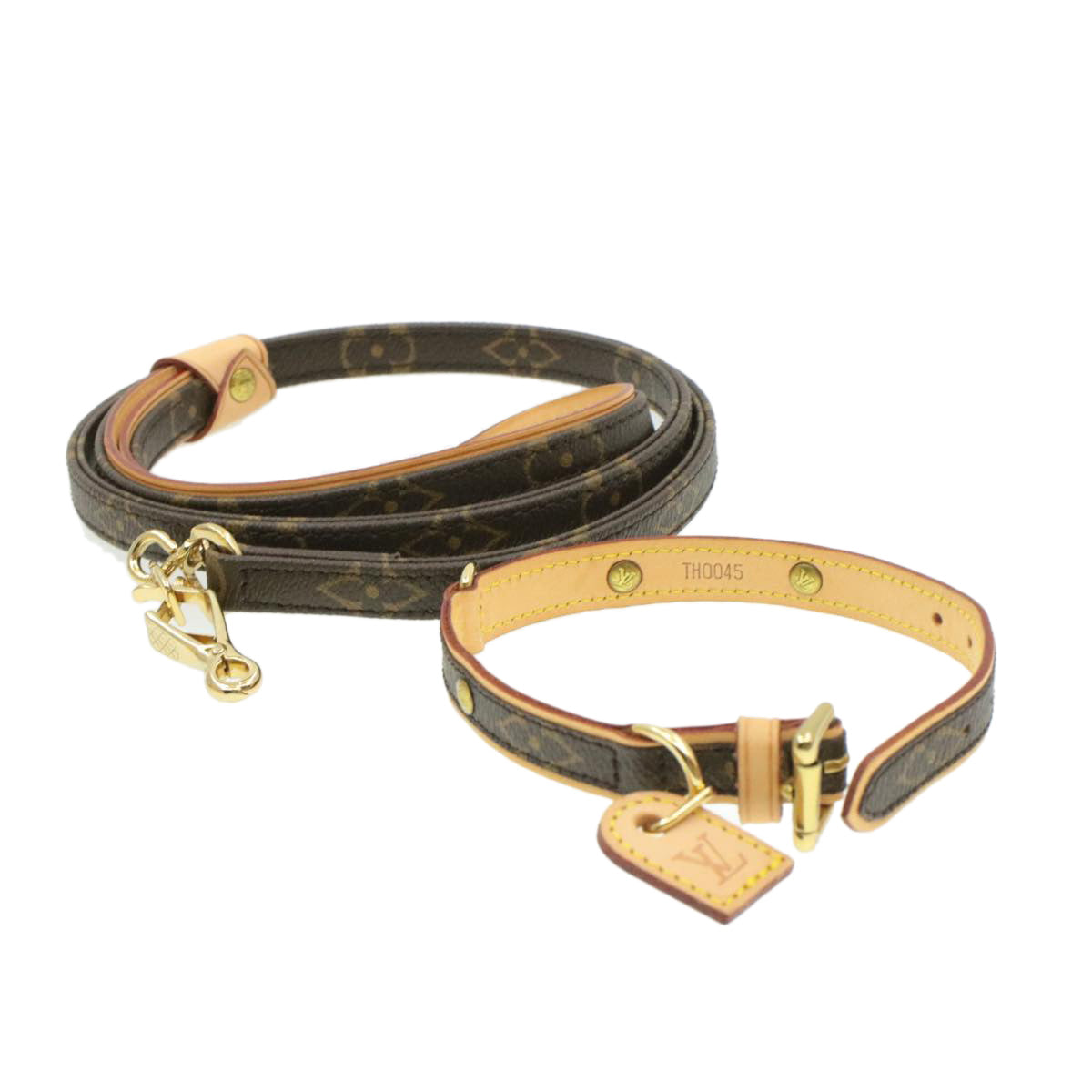 LOUIS VUITTON Monogram Dog Leash LV Auth am118b