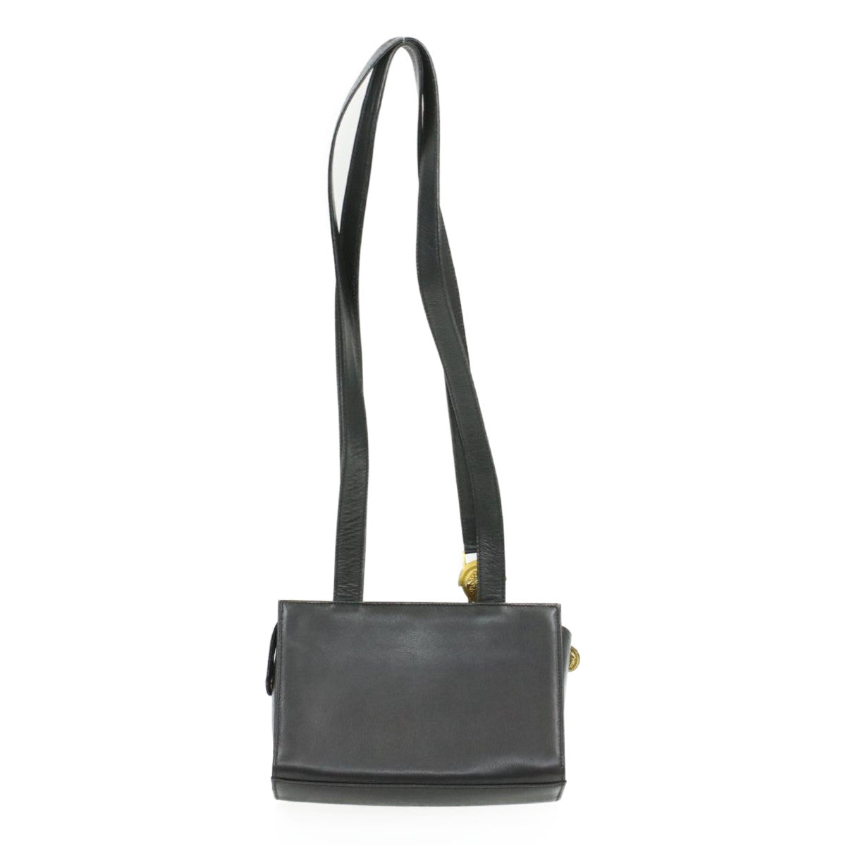 Gianni Versace Medusa Shoulder Bag Leather Black Auth am125b - 0