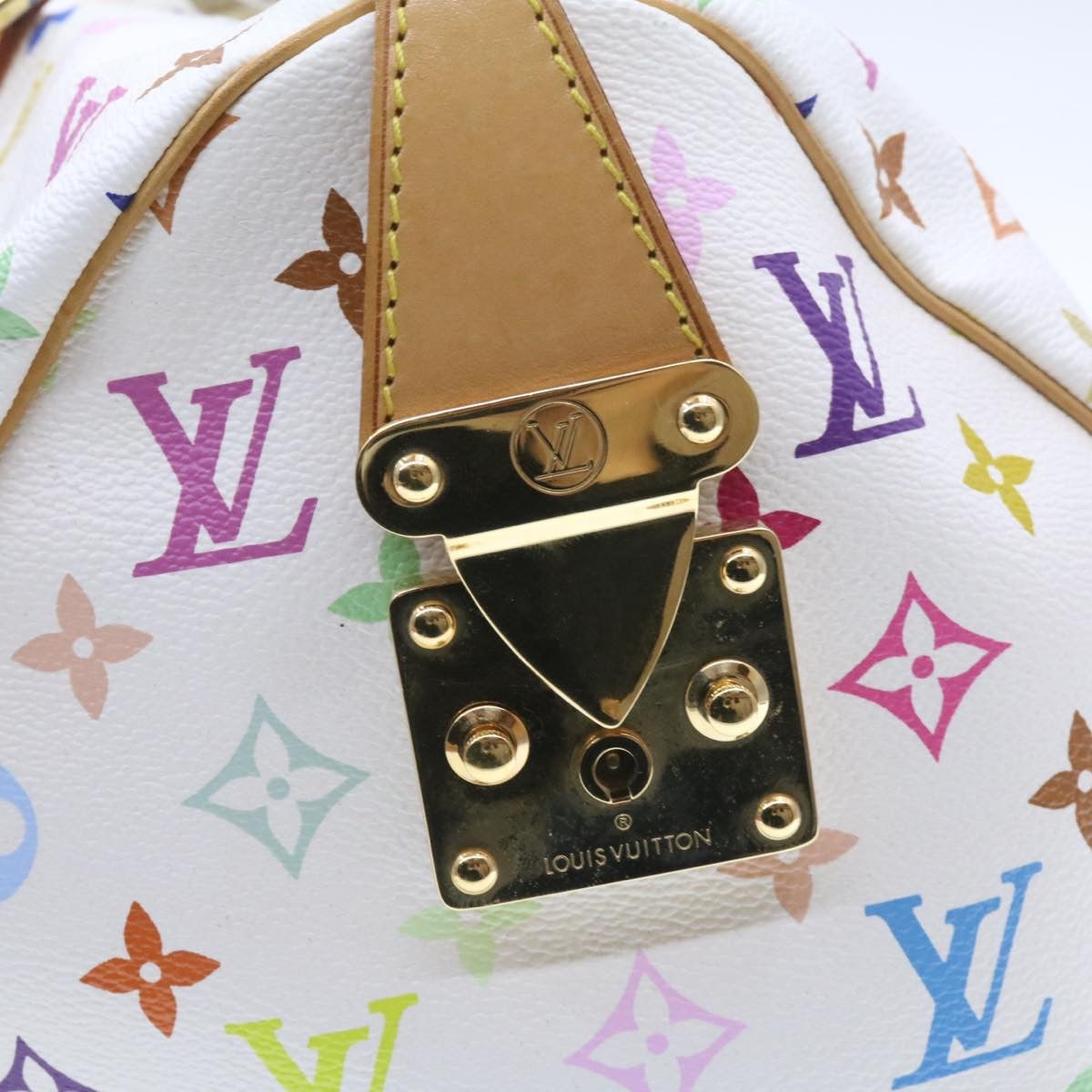 LOUIS VUITTON Monogram Multicolor Keepall 45 Boston Bag White M92641 LV am191bA