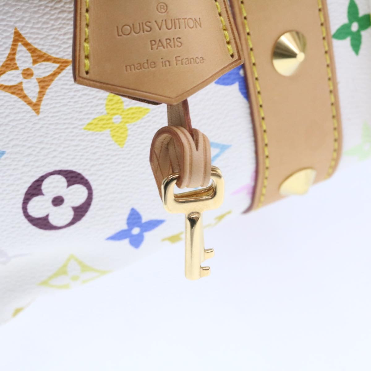 LOUIS VUITTON Monogram Multicolor Keepall 45 Boston Bag White M92641 LV am191bA