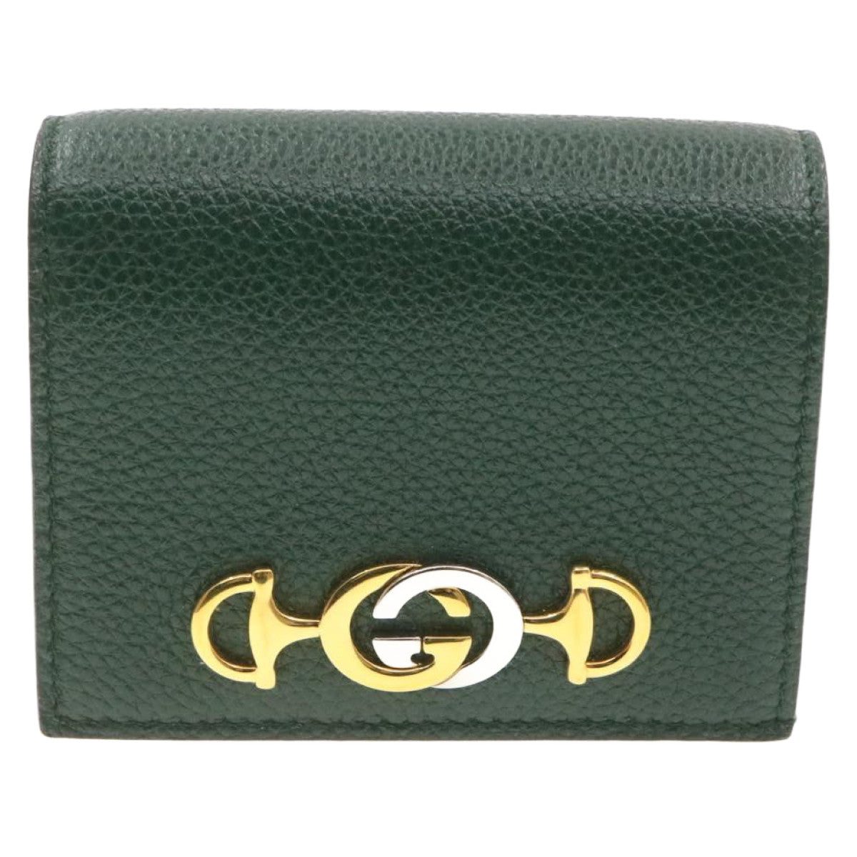 GUCCI Zumi Long Wallet Leather Green Auth am272b - 0
