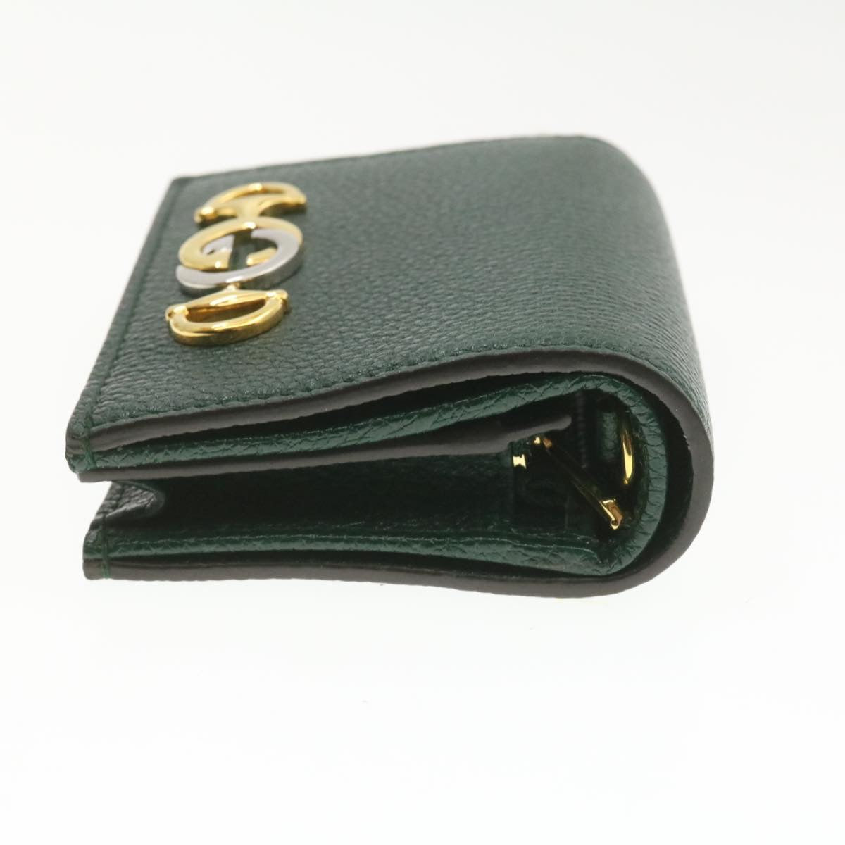 GUCCI Zumi Long Wallet Leather Green Auth am272b
