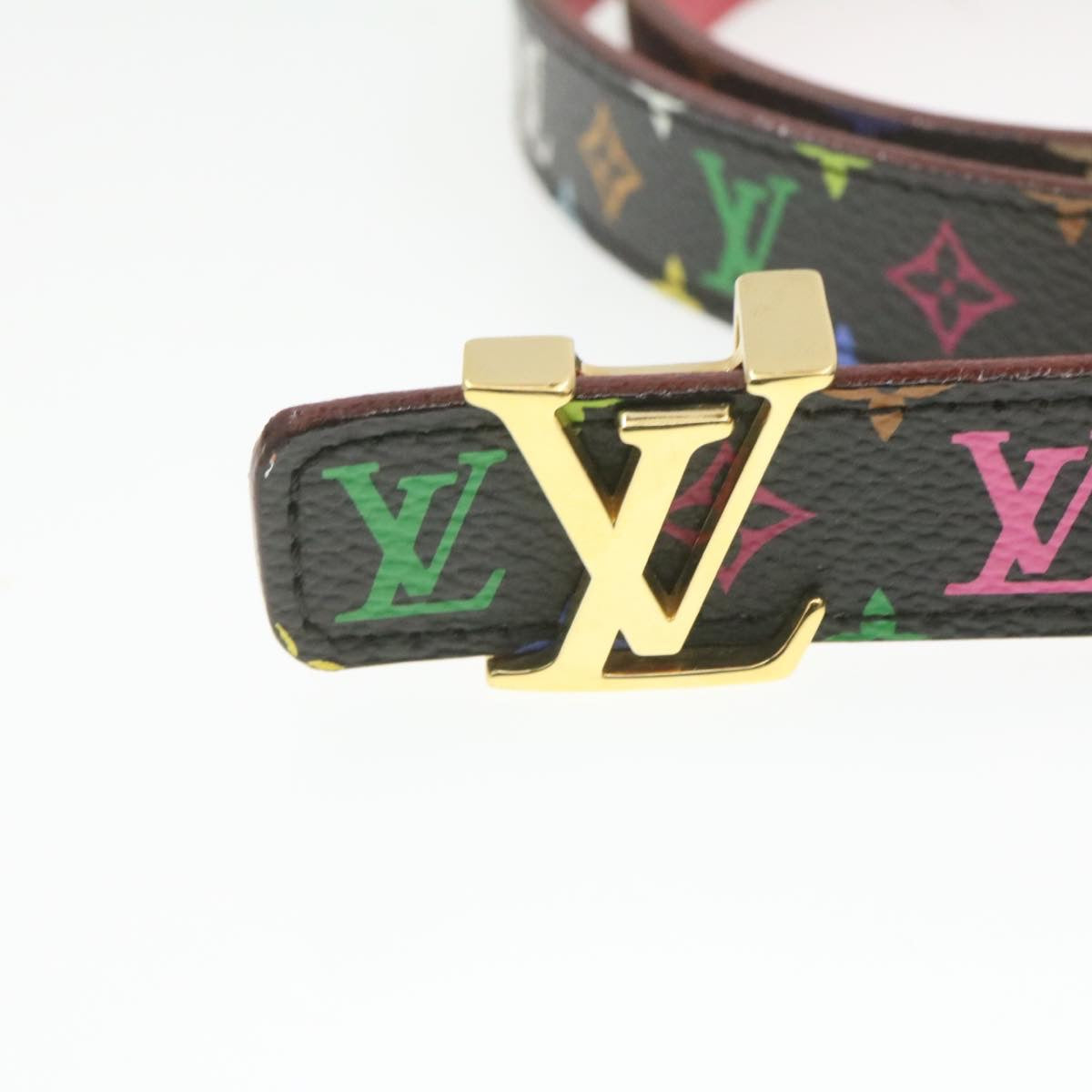 LOUIS VUITTON Monogram Multicolor Ceinture Belt 39.4"" Black M9631V Auth am275b