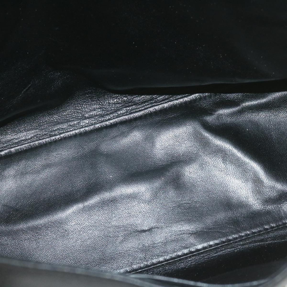 Gianni Versace Sun face Shoulder Bag Leather Black Auth am328b