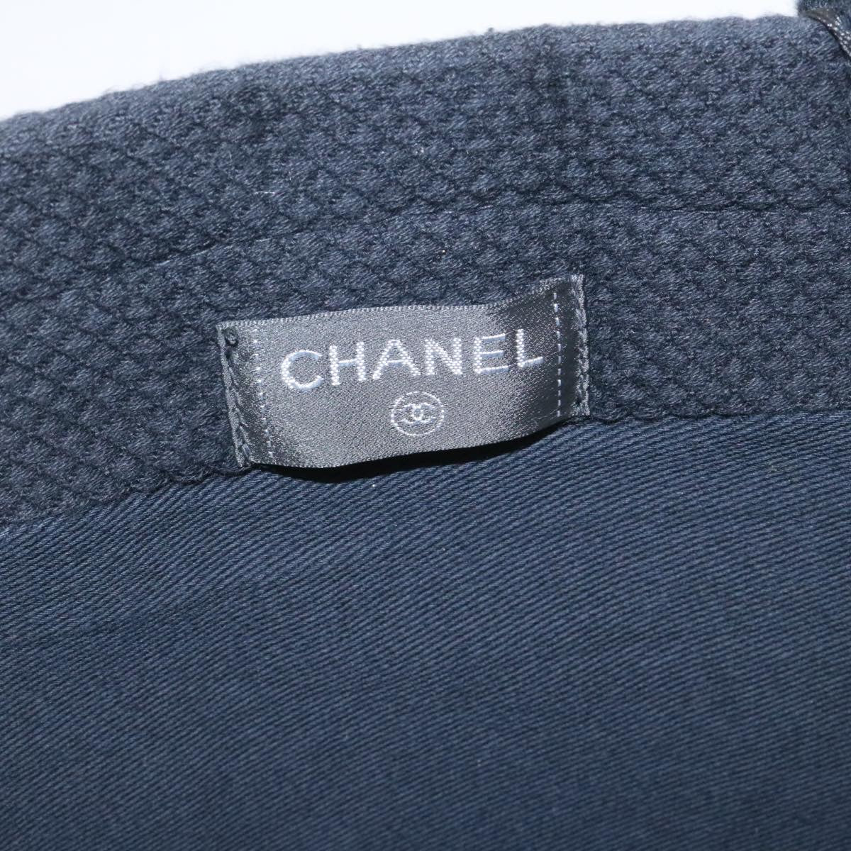 CHANEL Tote Bag pile Black CC Auth am408bA