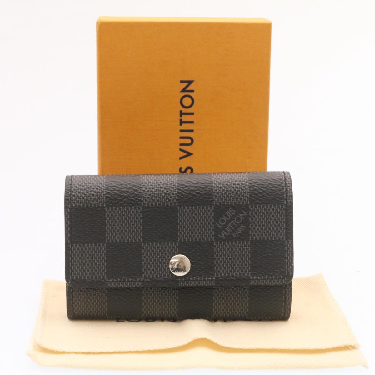 LOUIS VUITTON Damier Graphite Multicles6 Key Case N62662 LV Auth am414b