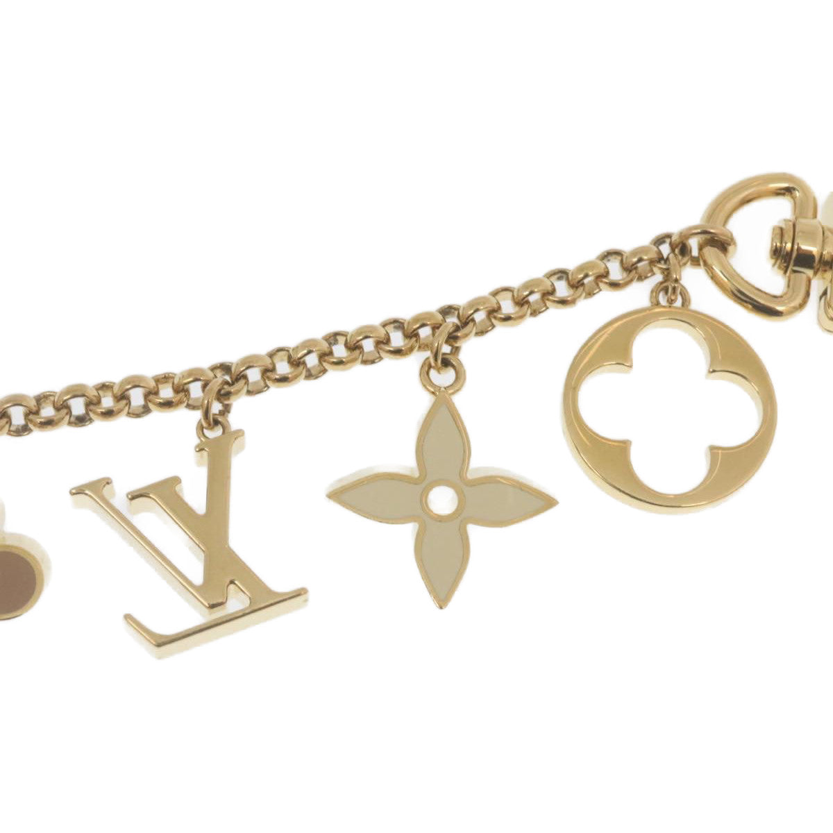 LOUIS VUITTON Chain Fleur de Monogram Charm Gold M65111 LV Auth am459b
