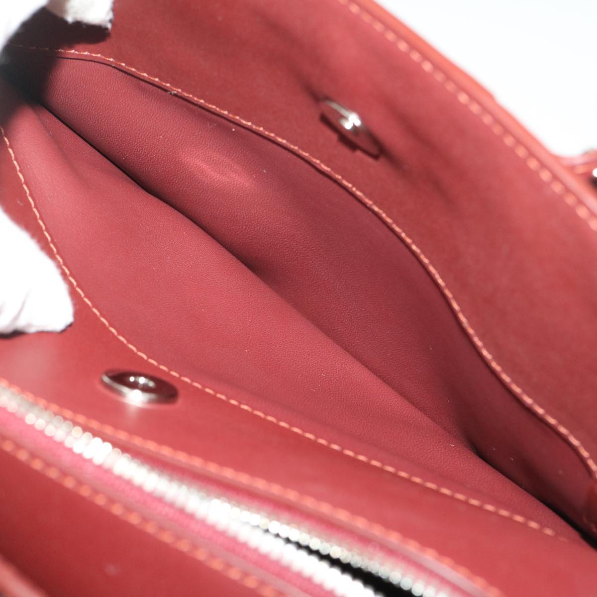 LONGCHAMP Hand Bag Leather Red Auth am480b