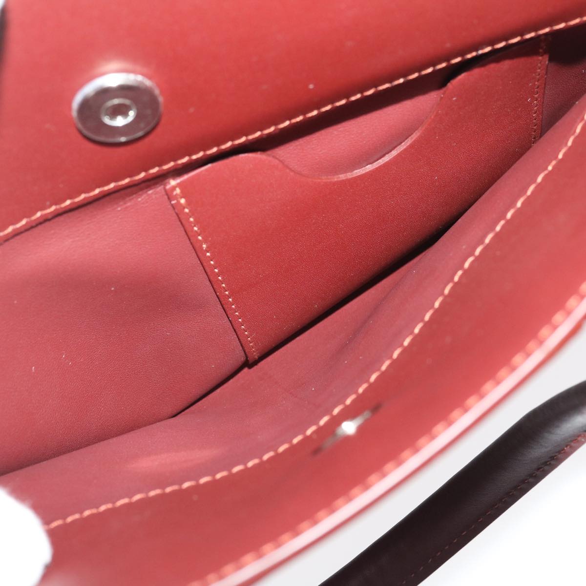 LONGCHAMP Hand Bag Leather Red Auth am480b