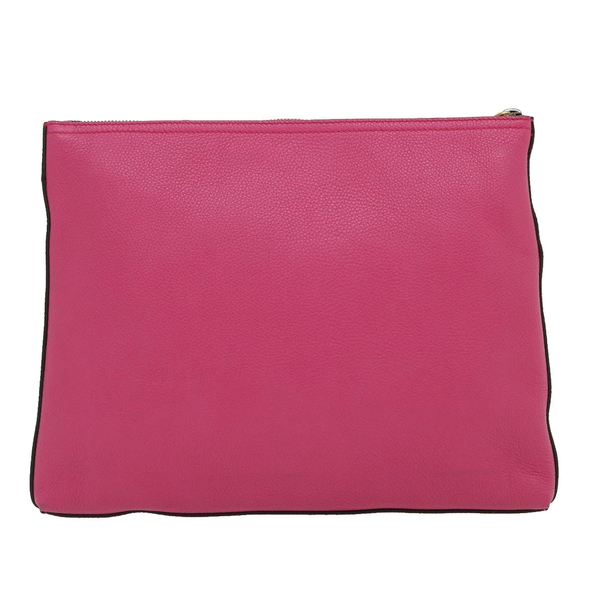 GUCCI Web Sherry Line Soho Clutch Bag Leather Pink Auth am481b - 0