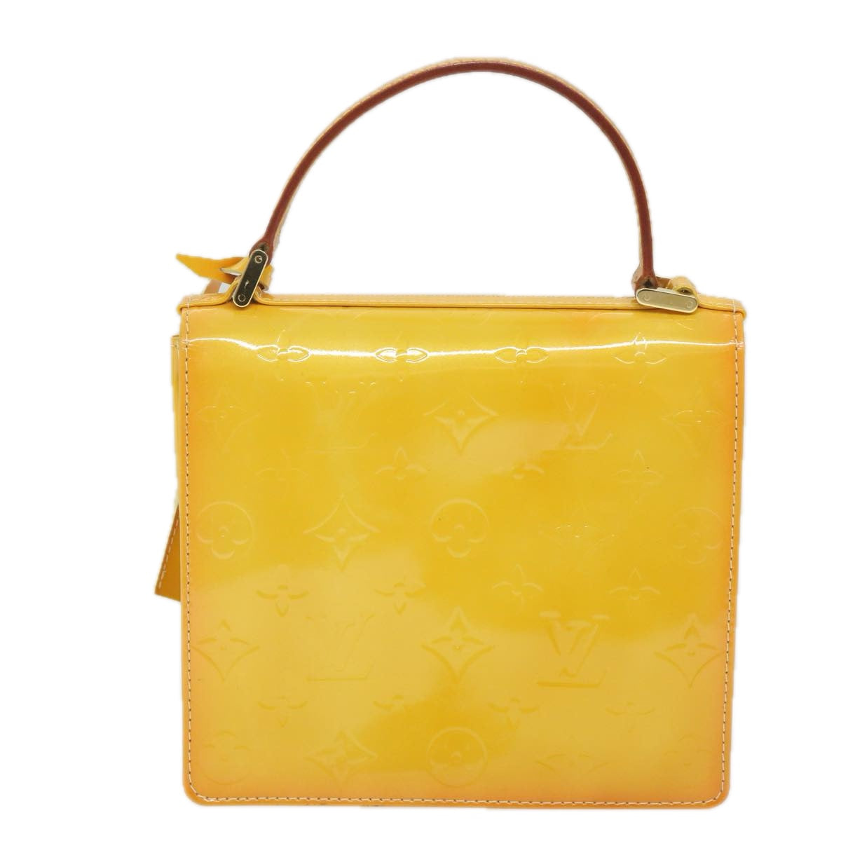 LOUIS VUITTON Monogram Vernis Spring Street Hand Bag Yellow M91068 Auth bs10014